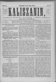 Kaliszanin : gazeta miasta Kalisza i jego okolic