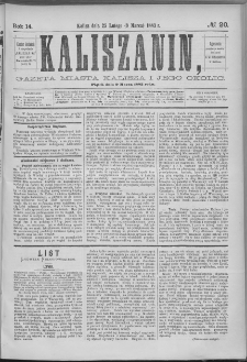 Kaliszanin : gazeta miasta Kalisza i jego okolic