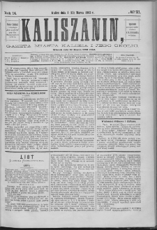 Kaliszanin : gazeta miasta Kalisza i jego okolic