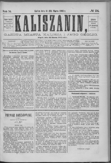 Kaliszanin : gazeta miasta Kalisza i jego okolic