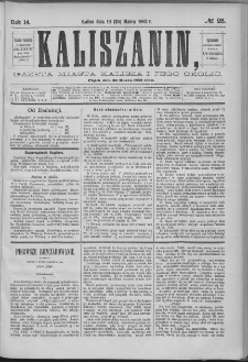 Kaliszanin : gazeta miasta Kalisza i jego okolic