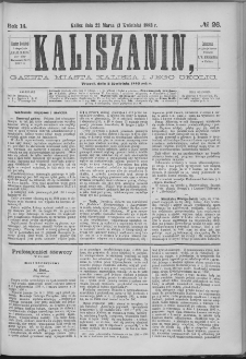 Kaliszanin : gazeta miasta Kalisza i jego okolic