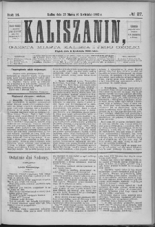 Kaliszanin : gazeta miasta Kalisza i jego okolic
