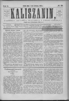 Kaliszanin : gazeta miasta Kalisza i jego okolic