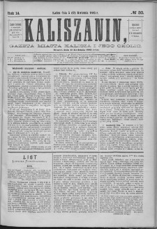 Kaliszanin : gazeta miasta Kalisza i jego okolic