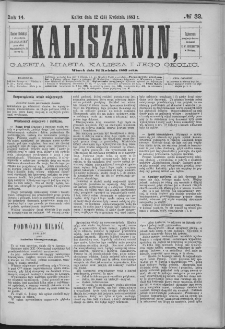 Kaliszanin : gazeta miasta Kalisza i jego okolic