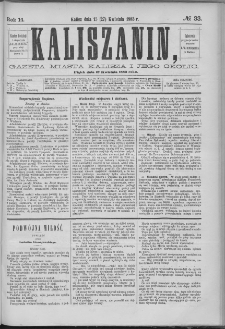 Kaliszanin : gazeta miasta Kalisza i jego okolic