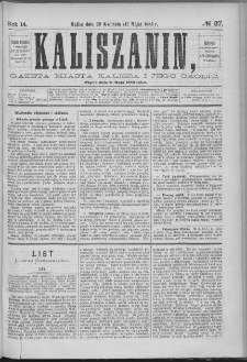 Kaliszanin : gazeta miasta Kalisza i jego okolic