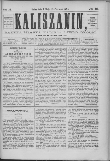 Kaliszanin : gazeta miasta Kalisza i jego okolic