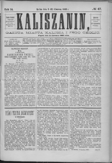 Kaliszanin : gazeta miasta Kalisza i jego okolic