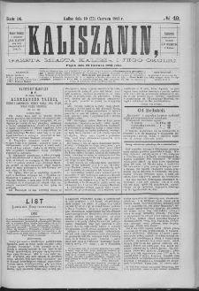 Kaliszanin : gazeta miasta Kalisza i jego okolic