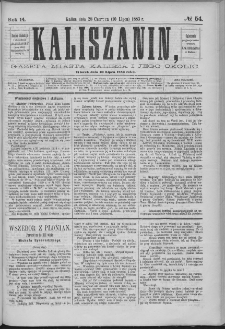 Kaliszanin : gazeta miasta Kalisza i jego okolic