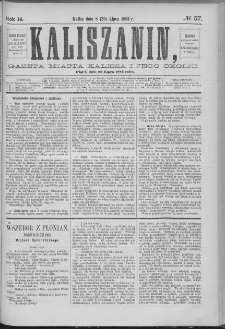 Kaliszanin : gazeta miasta Kalisza i jego okolic