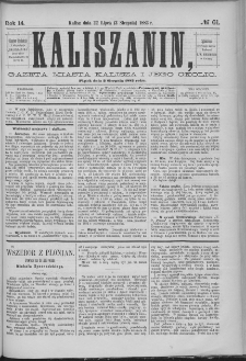 Kaliszanin : gazeta miasta Kalisza i jego okolic