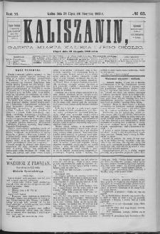 Kaliszanin : gazeta miasta Kalisza i jego okolic