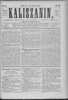 Kaliszanin : gazeta miasta Kalisza i jego okolic