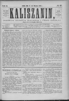 Kaliszanin : gazeta miasta Kalisza i jego okolic