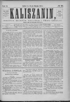 Kaliszanin : gazeta miasta Kalisza i jego okolic