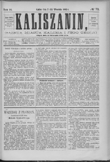 Kaliszanin : gazeta miasta Kalisza i jego okolic