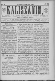 Kaliszanin : gazeta miasta Kalisza i jego okolic