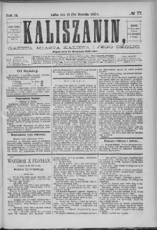 Kaliszanin : gazeta miasta Kalisza i jego okolic