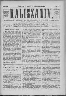 Kaliszanin : gazeta miasta Kalisza i jego okolic