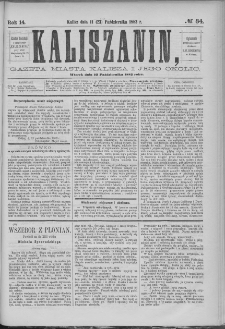 Kaliszanin : gazeta miasta Kalisza i jego okolic