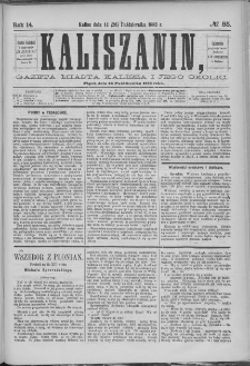 Kaliszanin : gazeta miasta Kalisza i jego okolic