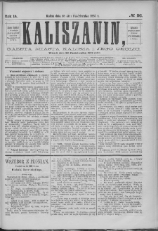 Kaliszanin : gazeta miasta Kalisza i jego okolic