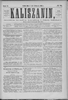 Kaliszanin : gazeta miasta Kalisza i jego okolic