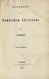 Grundriss der r&ouml;mischen Litteratur