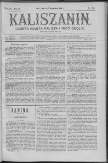 Kaliszanin : gazeta miasta Kalisza i jego okolic