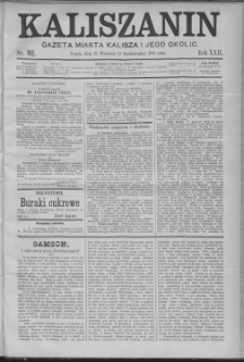 Kaliszanin : gazeta miasta Kalisza i jego okolic