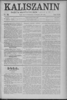 Kaliszanin : gazeta miasta Kalisza i jego okolic