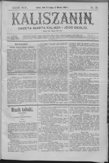 Kaliszanin : gazeta miasta Kalisza i jego okolic