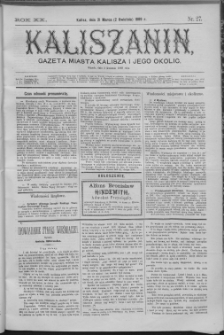Kaliszanin : gazeta miasta Kalisza i jego okolic