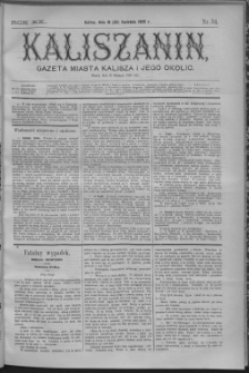 Kaliszanin : gazeta miasta Kalisza i jego okolic