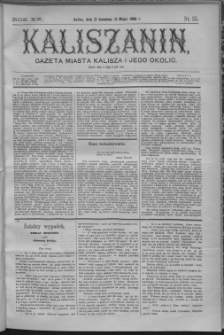 Kaliszanin : gazeta miasta Kalisza i jego okolic