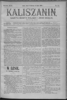 Kaliszanin : gazeta miasta Kalisza i jego okolic