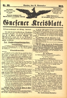 Gnesener Kreisblatt 1904.11.03 Nr88