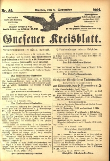 Gnesener Kreisblatt 1904.11.06 Nr89