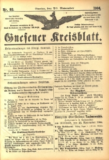 Gnesener Kreisblatt 1904.11.20 Nr93