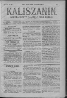 Kaliszanin : gazeta miasta Kalisza i jego okolic
