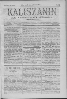 Kaliszanin : gazeta miasta Kalisza i jego okolic