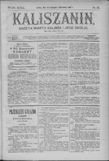 Kaliszanin : gazeta miasta Kalisza i jego okolic