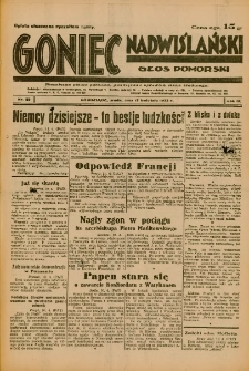 Goniec Nadwiślański: Głos Pomorski: Niezależne pismo poranne, poświęcone sprawom stanu średniego 1933.04.12 R.9 Nr85