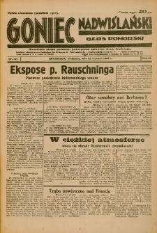 Goniec Nadwiślański: Głos Pomorski: Niezależne pismo poranne, poświęcone sprawom stanu średniego 1933.06.25 R.9 Nr144
