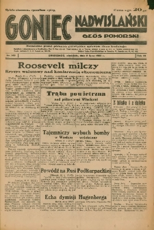 Goniec Nadwiślański: Głos Pomorski: Niezależne pismo poranne, poświęcone sprawom stanu średniego 1933.07.02 R.9 Nr149
