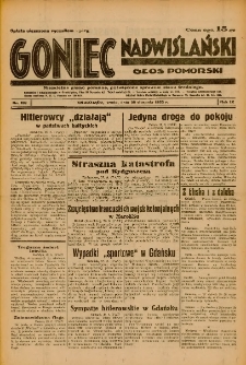 Goniec Nadwiślański: Głos Pomorski: Niezależne pismo poranne, poświęcone sprawom stanu średniego 1933.08.30 R.9 Nr198
