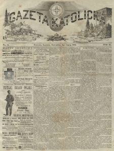 Gazeta Katolicka : czasopismo tygodniowe poświęcone interesom polskim w Ameryce. 1882.07.06 T.11 No.44